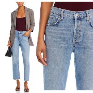 Agolde Riley High Rise Cropped Straight Jeans in Hassle 31 NWT